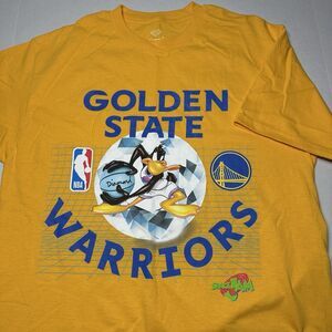 DIAMOND SPACE JAM Golden State Warriors Daffy Duck T Shirt Yellow Size Large
